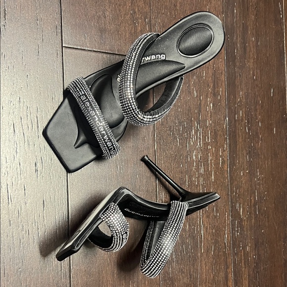 Alexander Wang Black Sandals with Rhinestone Straps - Picture 5 of 5